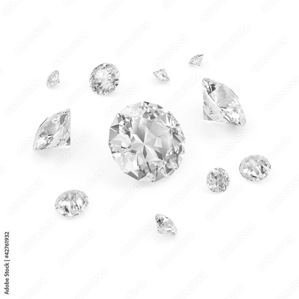 Diamonds isolated on white background Diamonds isolated on white background