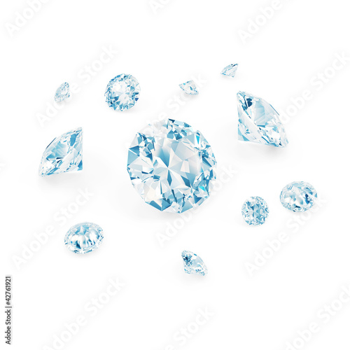 Blue Diamonds isolated on white background