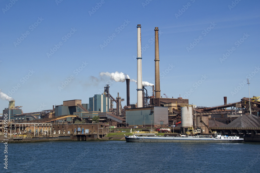 Industry with smoking chimneys