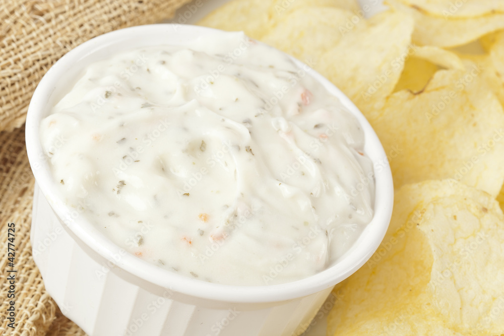 Fresh Potato Chips with Ranch Dip Fresh Potato Chips with Ranch Dip