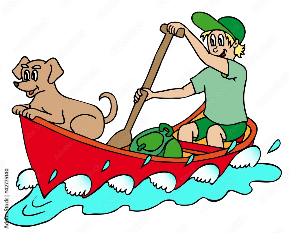 Fototapeta premium Sailor on river