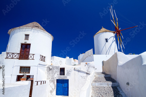 Windmill of Oia village at Santorini island. Greece