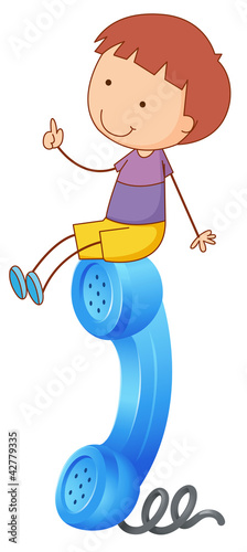 boy sitting on receiver