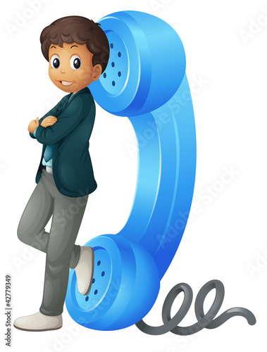a boy with receiver