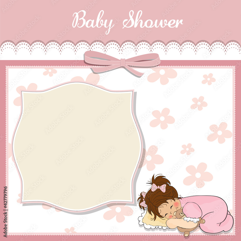baby shower card with little baby girl baby shower card with little baby girl