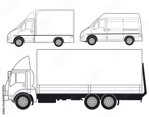 Lastwagen und Lieferwagen
