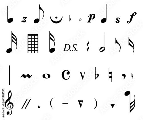 Fotografie Plaquette de ponctuations musicales
