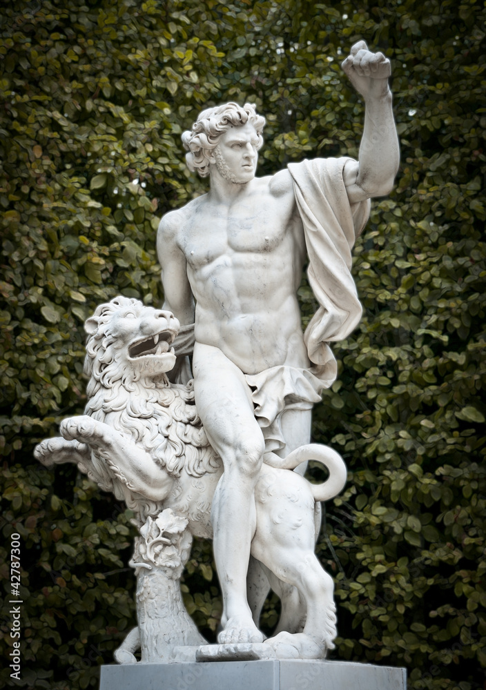 Sculpture in garden of Versailles.