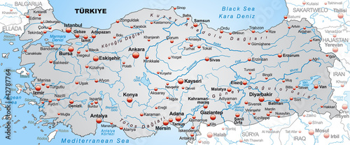 Umgebungskarte der Türkei