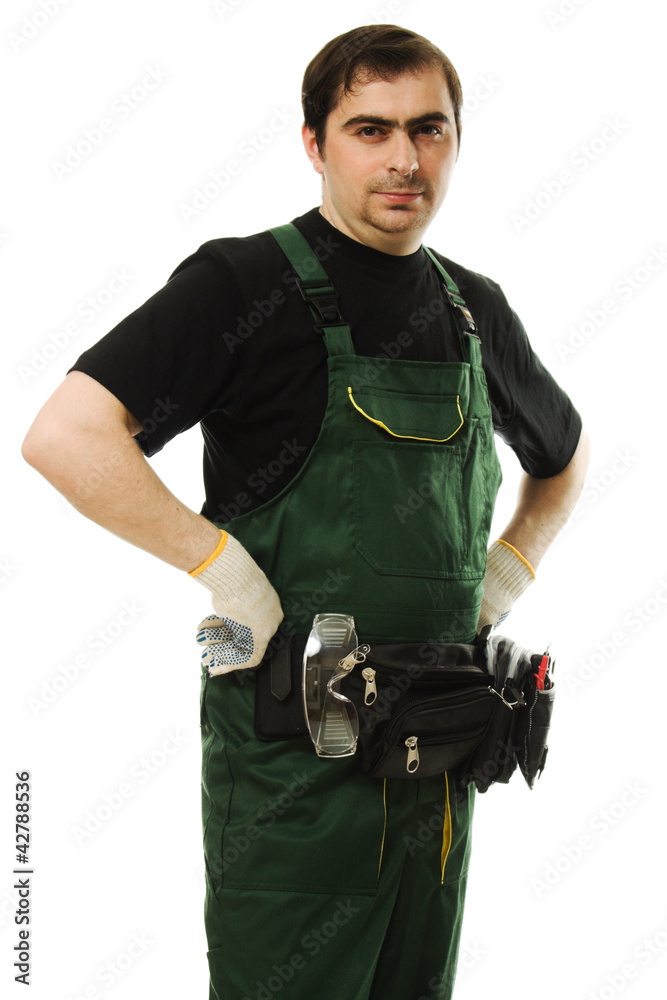 Male worker with tools Male worker with tools