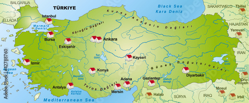 Internetkarte der Türkei mit Nachbarländern