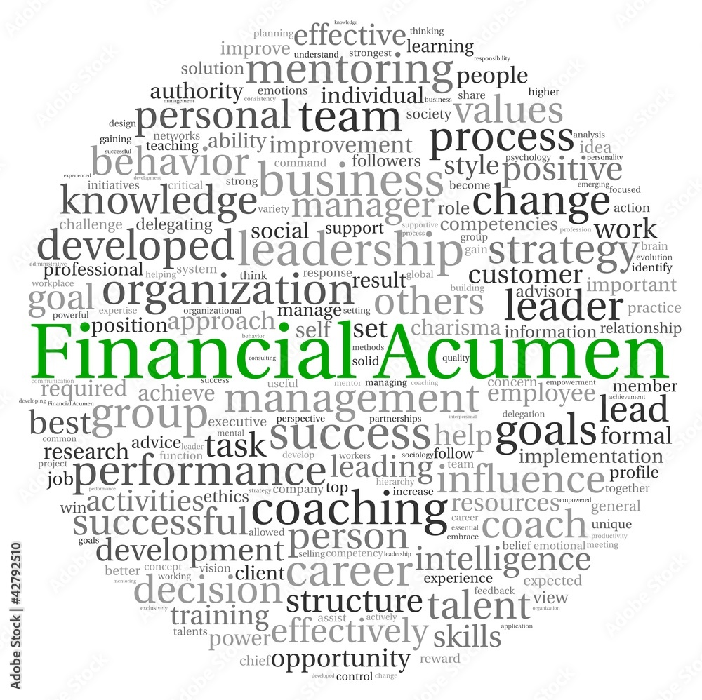 Financial Acumen concept in word tag cloud