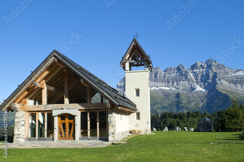 chapel in the mountains of Switzerl photo