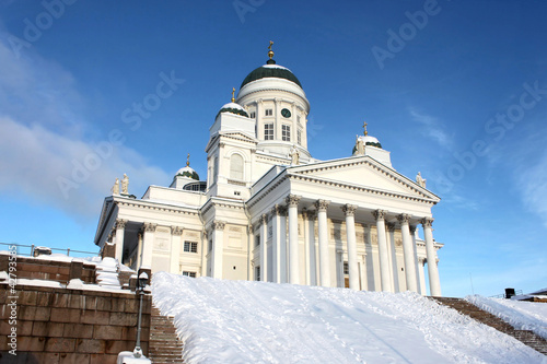 Holy and white tuomiokirkko in Helsinki © shenmanjun