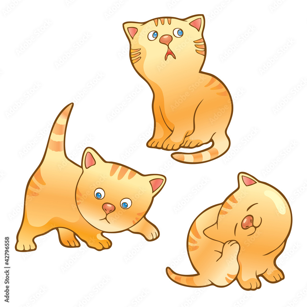 Funny kittens illustration