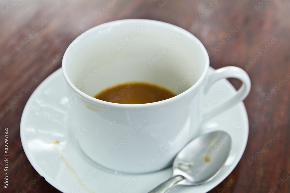Dirty coffee cup after drink Dirty coffee cup after drink