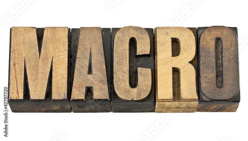 macro word in wood type