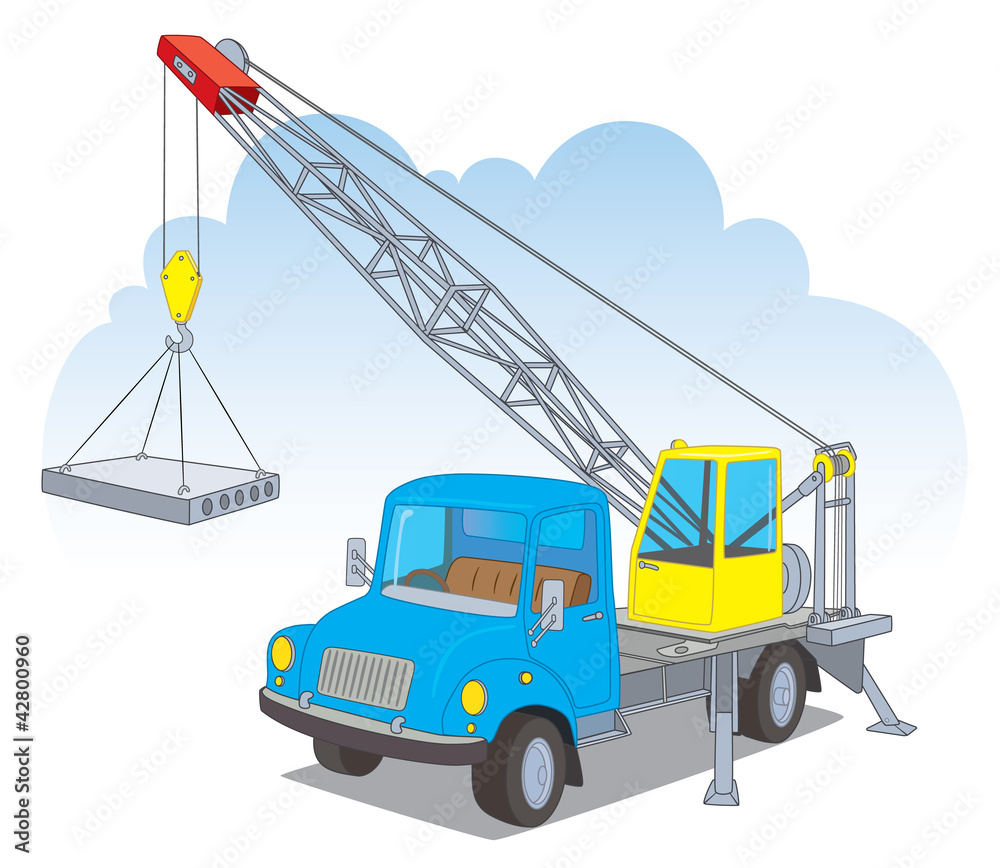 A crane with a load A crane with a load