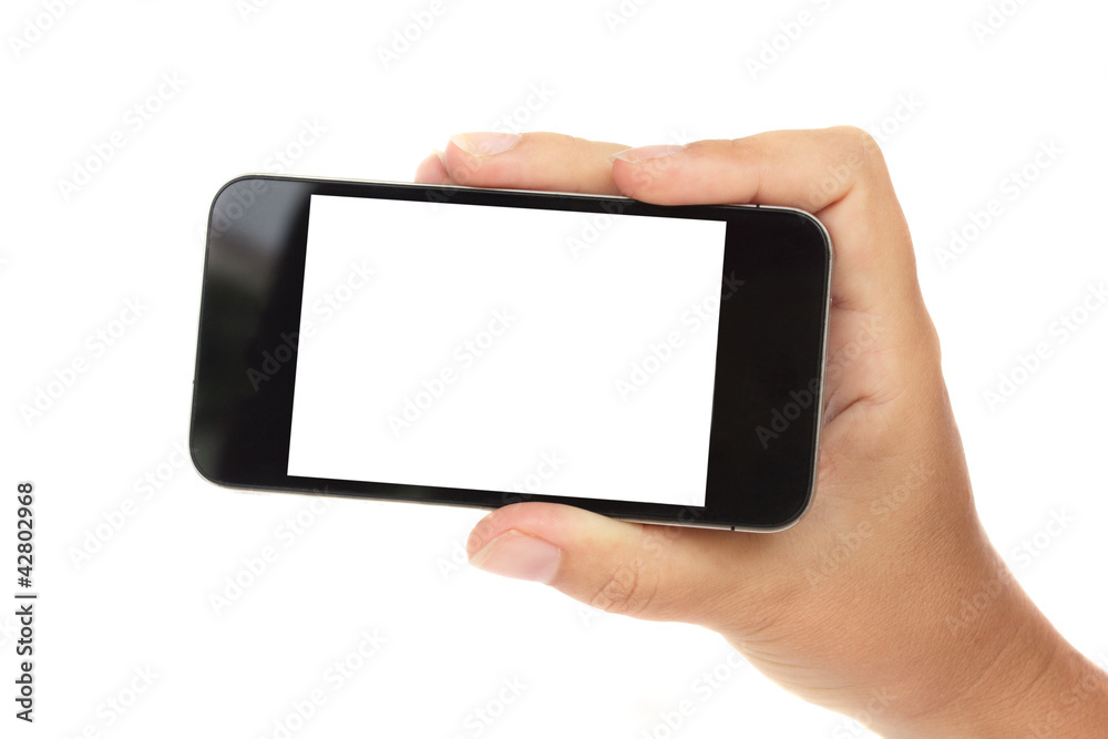 hand holding a modern phone