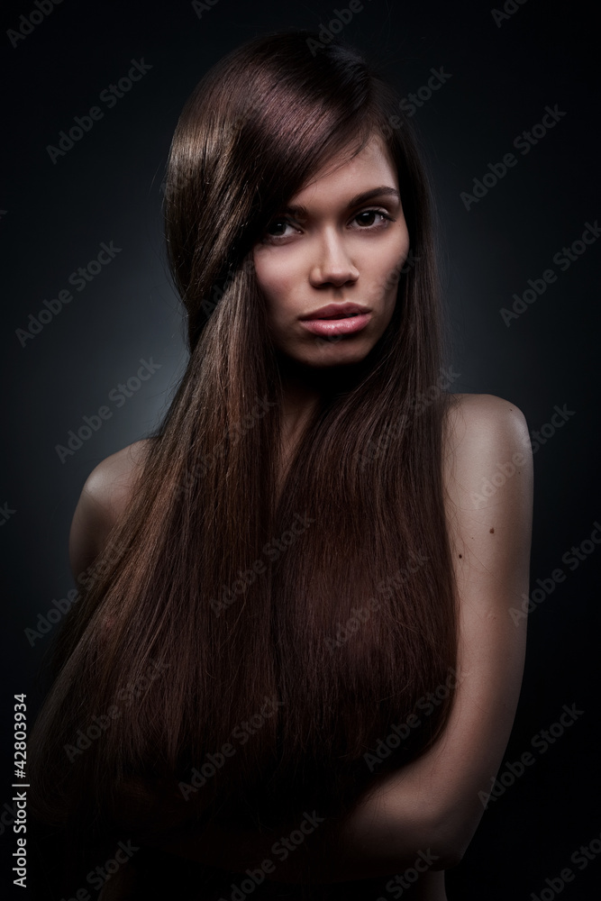 beautiful woman with long hair