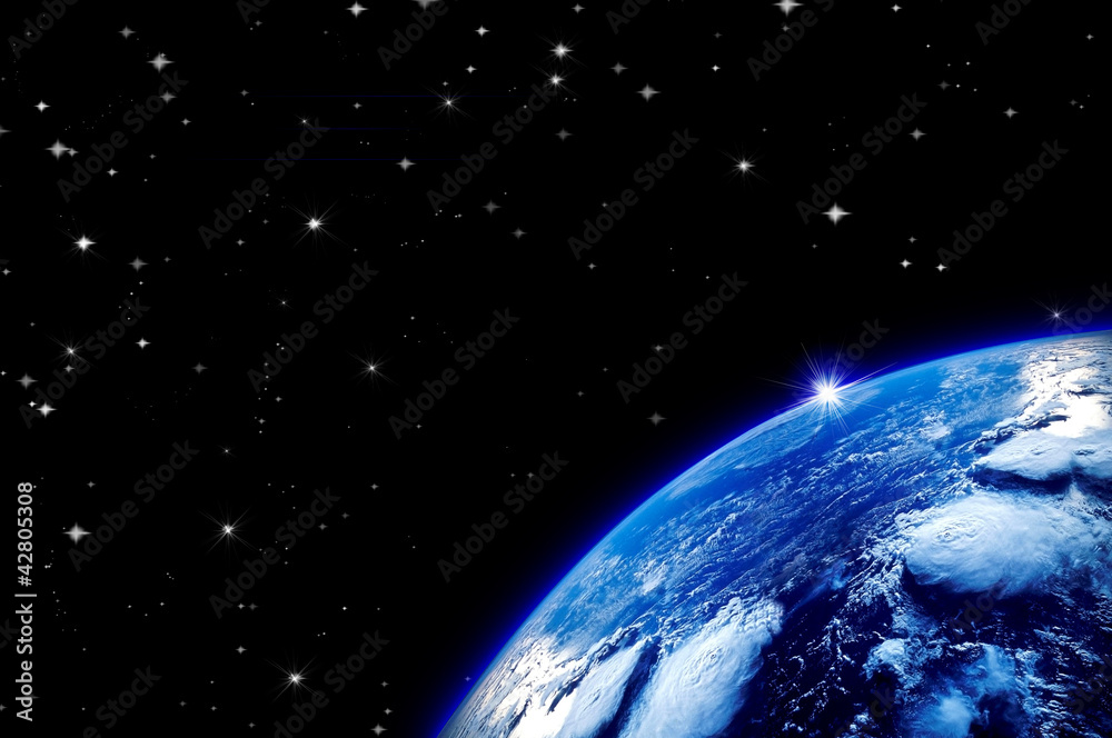 Plakat Abstract background with Earth from Space.