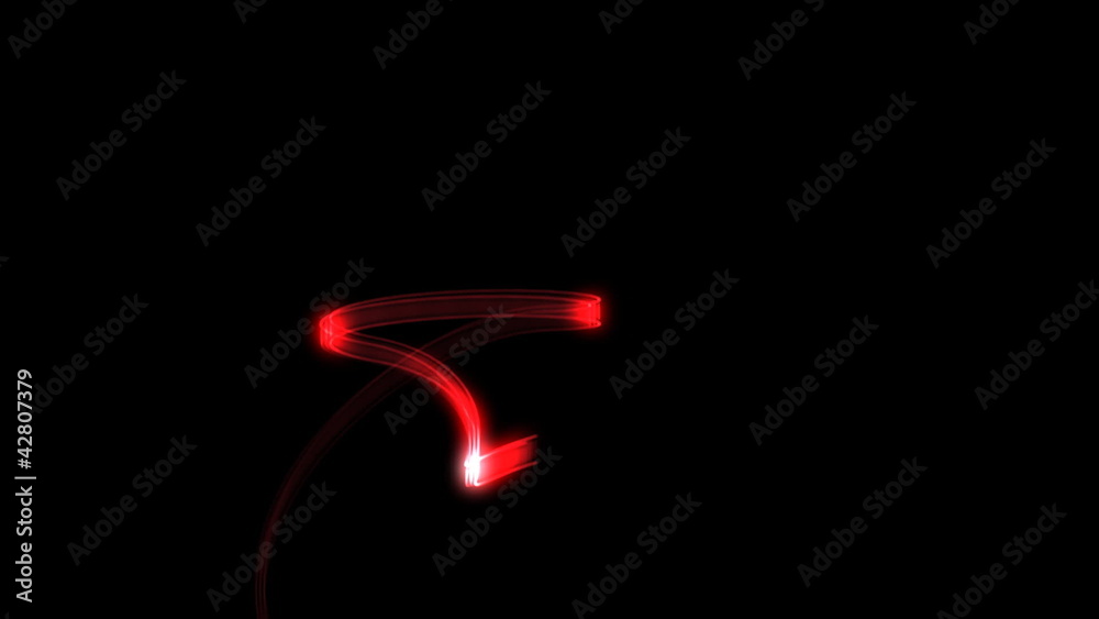 Red strip motion in 3D Red strip motion in 3D