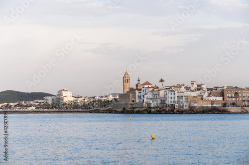 Village skyline at Sitges, Spain