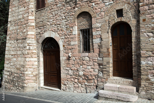 wooden residential doorway in Tuscany. Italy