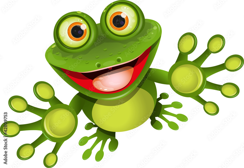 happy frog - obrazy, fototapety, plakaty 