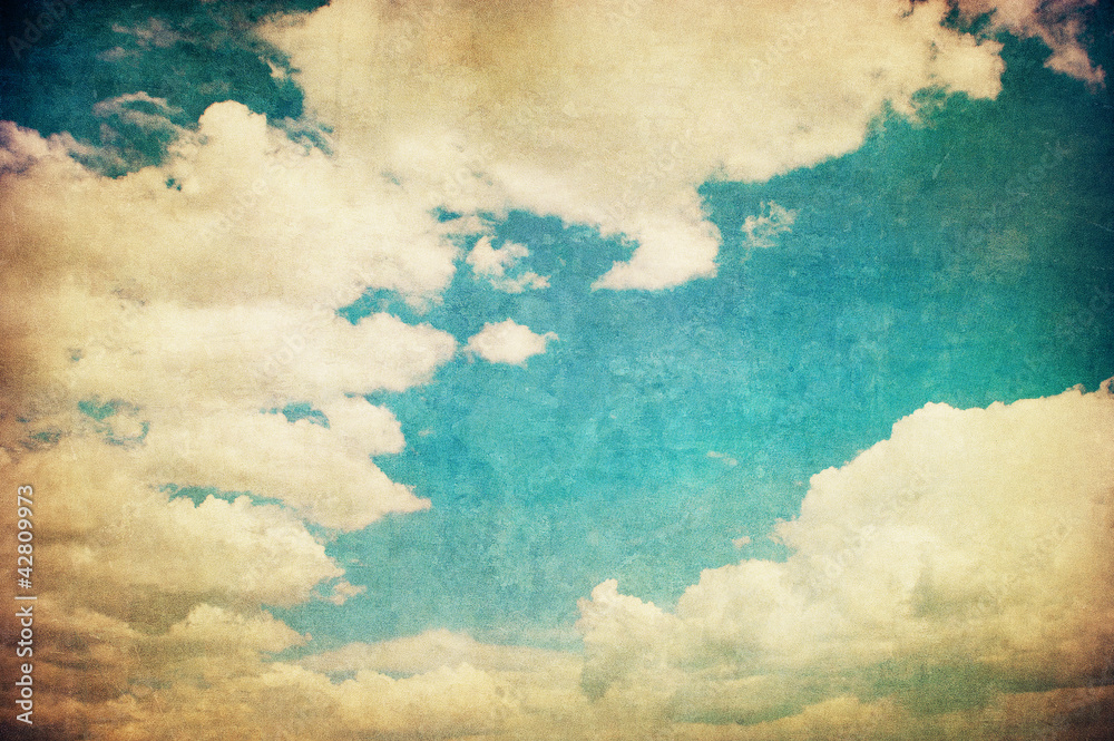 Fototapeta retro obraz pochmurnego nieba