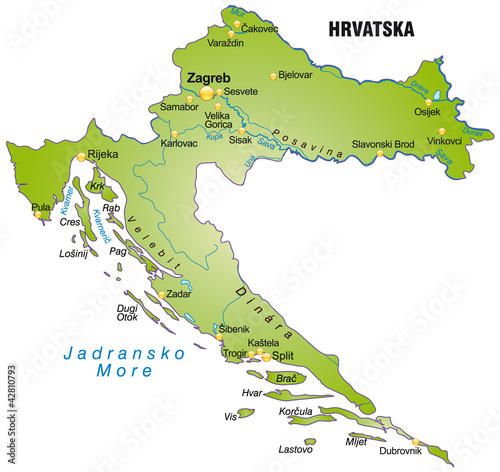 Landkarte von Kroatien