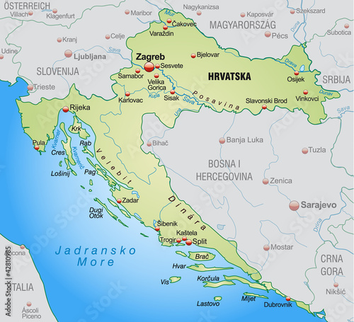 Umgebungskarte von Kroatien