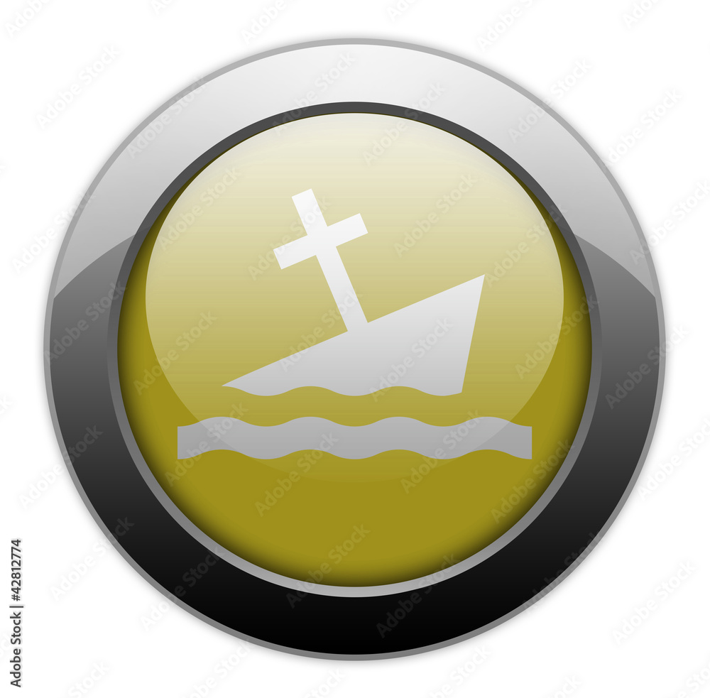 Obraz premium Yellow Metallic Orb Button 