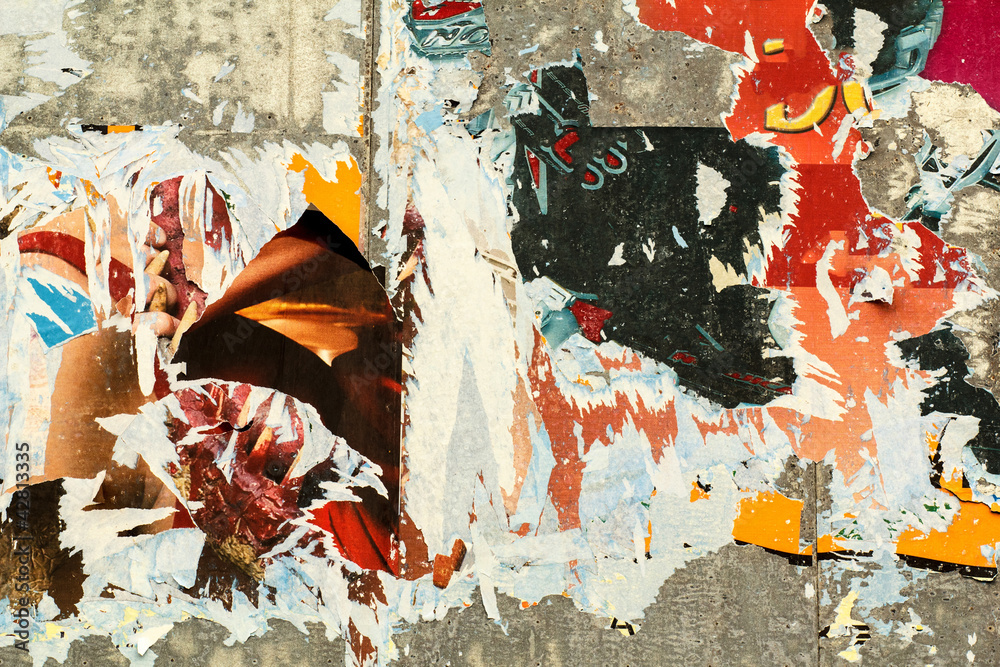 Fototapeta premium grunge background with old torn posters