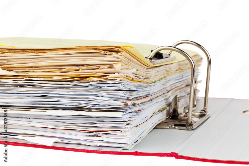 Akten Ordner mit Schriftstücken und Dokumenten Akten Ordner mit Schriftstücken und Dokumenten