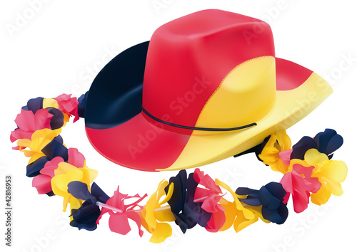 Fussball Cowboyhut mit Blumenkette