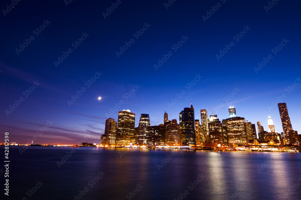 Manhattan in twilight scene