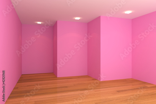 pink empty room