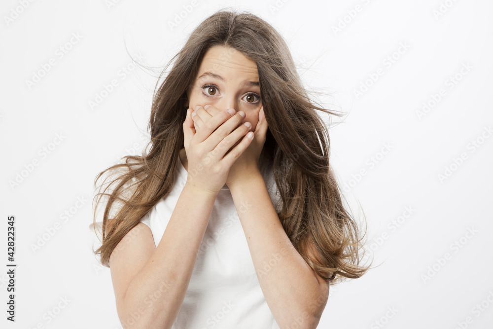 funny expression and gesture of a real young girl funny expression and gesture of a real young girl