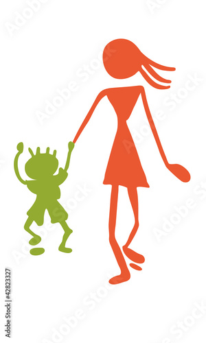 Single parent with happy child