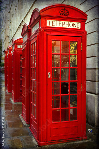 British red telephone booths  London