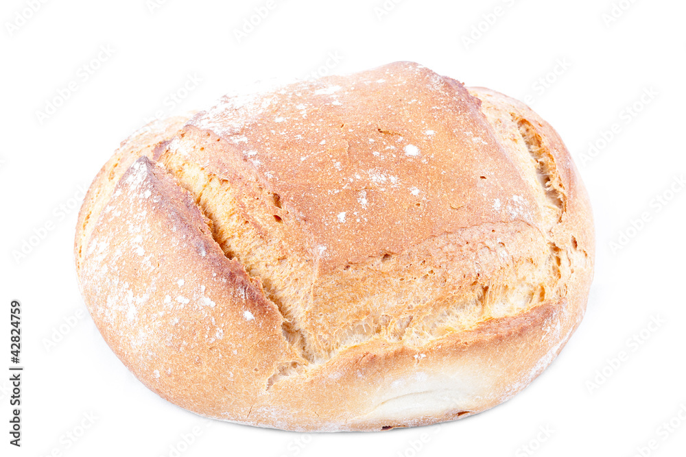 Isolated Hogaza (Spanish bread similar to bread boule)