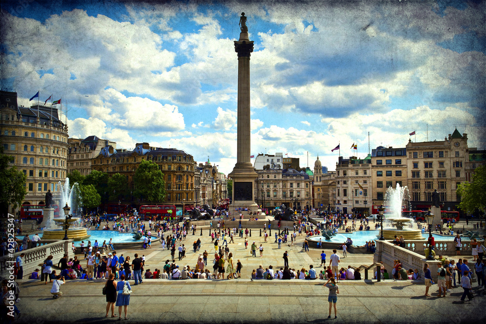 Trafalgar Square, London - obrazy, fototapety, plakaty 