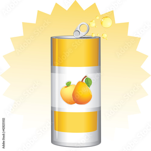 Aluminum can with fruit juice