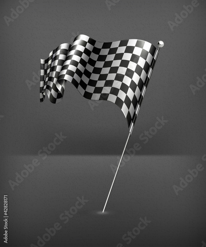 Waving flag checkered, vector