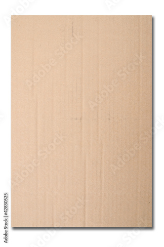 Brown paper card board isolated on white background 