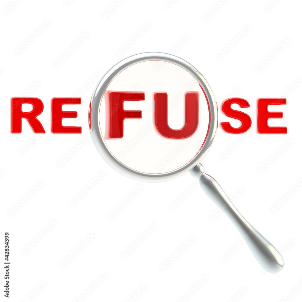 Refuse symbol under the magnifier