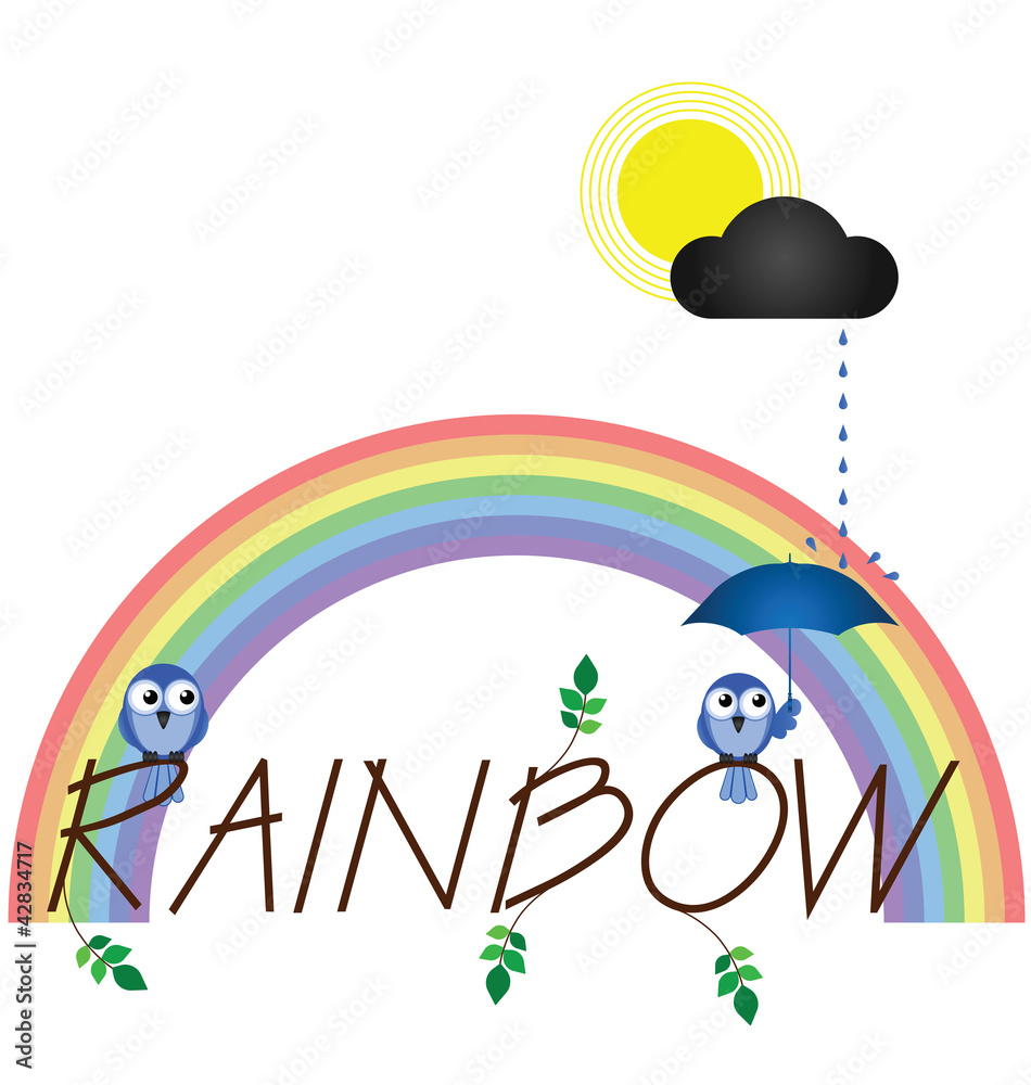 Rainbow twig text isolated on white background Rainbow twig text isolated on white background