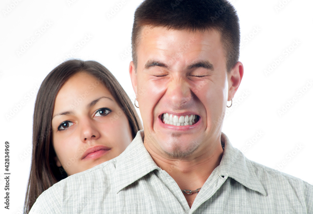 custom made wallpaper toronto digitalYoung handsome man annoyed buy his girlfriend isolated on white