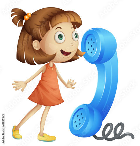 a girl with receiver